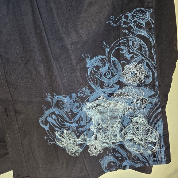 7 Diamonds Shirt Mens XL Black/ navy Button Down Y2K  Gothic Punk Grunge - Picture 4 of 8